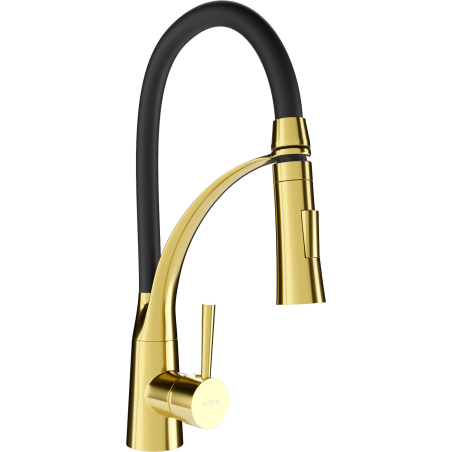Mexen Aster kitchen tap, gold/black - 73450-57
