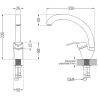 Robinet de cuisine Mexen Rosa, chromé - 670800-00