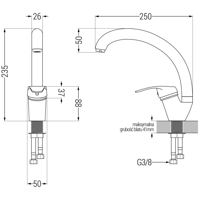 Mexen Rosa köögisegisti, must - 670800-70