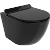 Mexen Lena cuvette WC sans bride avec abattant à descente amortie slim, duroplast, noir brillant - 30224070