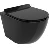 Mexen Lena wc-kulho Rimless hidastettu slim-kansi, duroplast, musta kiiltävä - 30224070