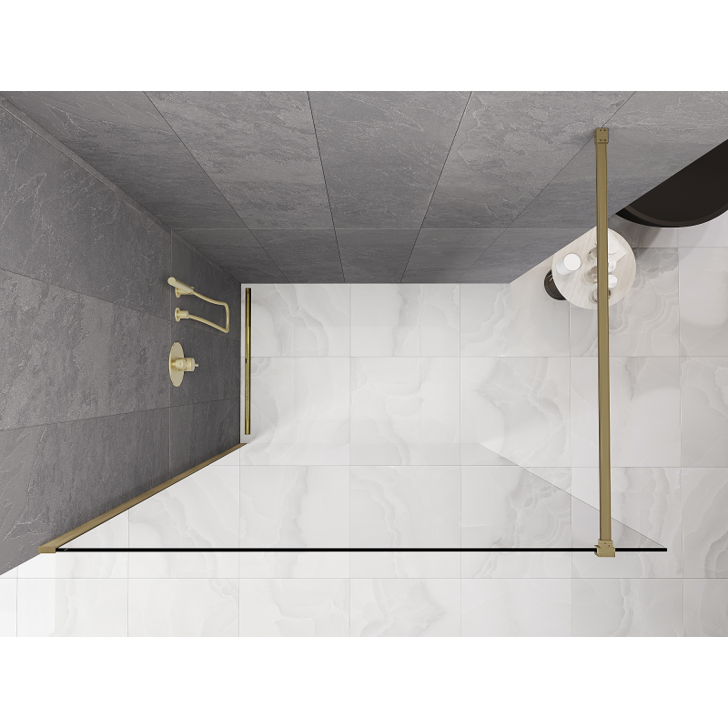 Mexen Kioto ścianka prysznicowa Walk-in 90 x 200 cm, transparent 8 mm, champagne - 800-090-101-35-00