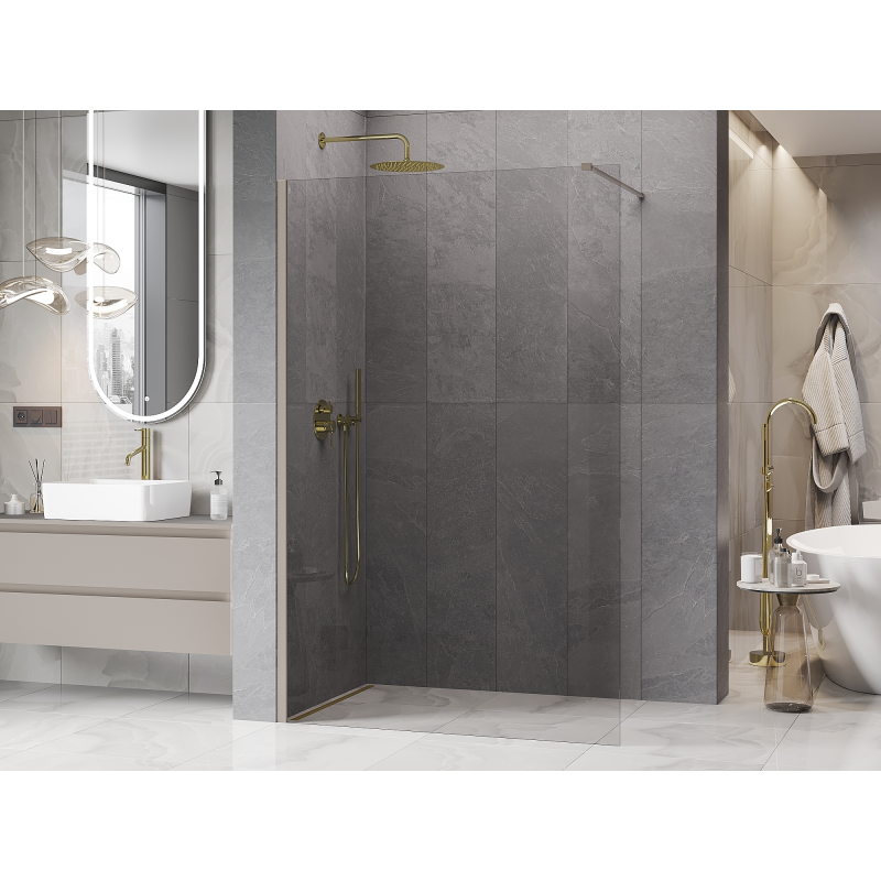 Mexen Kioto ścianka prysznicowa Walk-in 60 x 200 cm, transparent 8 mm, kaszmir - 800-060-101-41-00