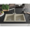 Mexen Mario granitische gootsteen 2-kamer met keukenkraan Duero, beige - 6504-69-671600-00