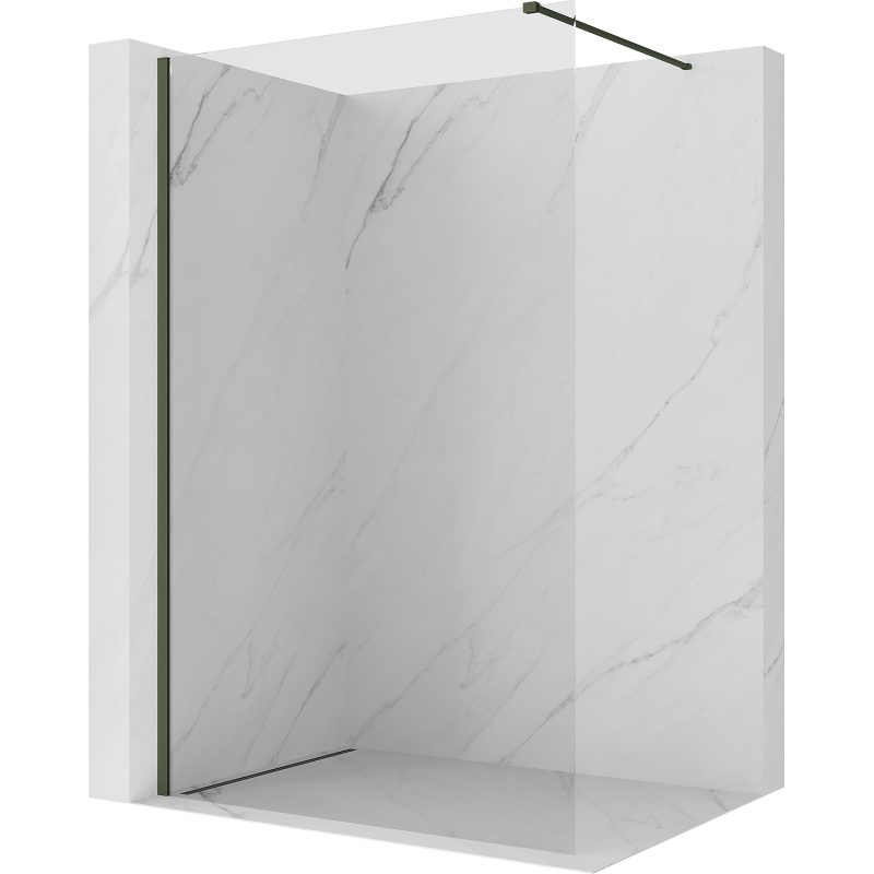 Mexen Kioto ścianka prysznicowa Walk-in 60 x 200 cm, transparent 8 mm, ciemny zielony - 800-060-101-42-00