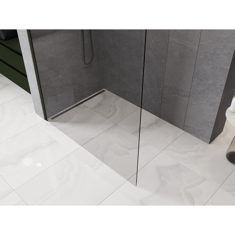 Mexen Kioto ścianka prysznicowa Walk-in 150 x 200 cm, transparent 8 mm, ciemny zielony - 800-150-101-42-00