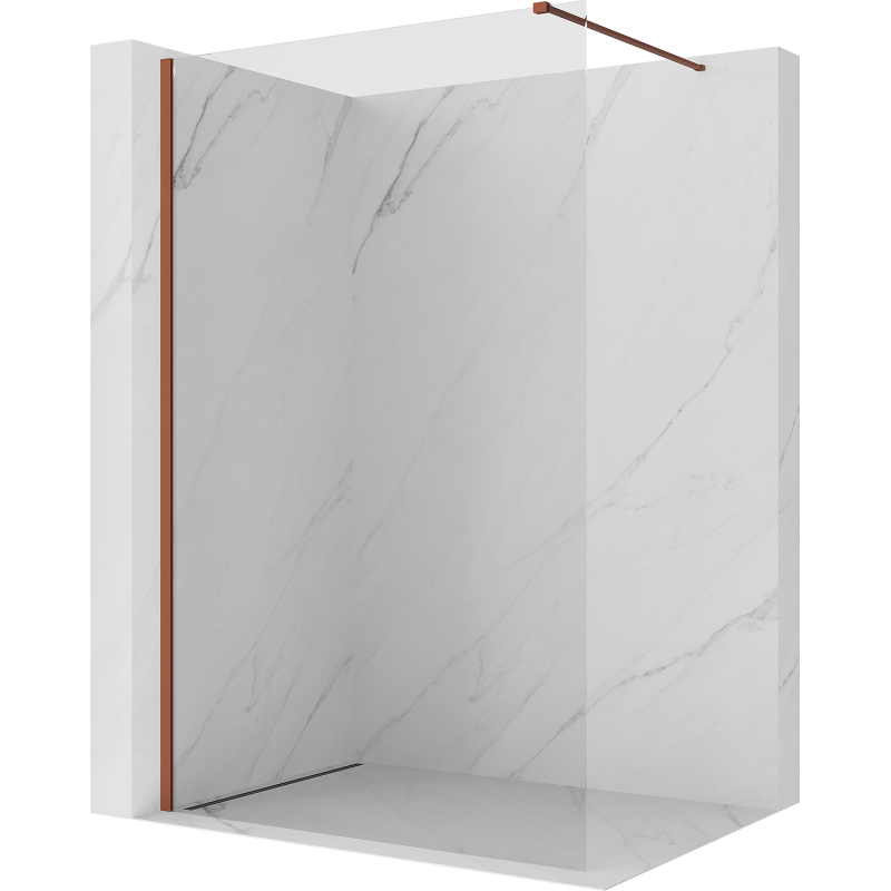 Mexen Kioto ścianka prysznicowa Walk-in 60 x 200 cm, transparent 8 mm, terra - 800-060-101-43-00