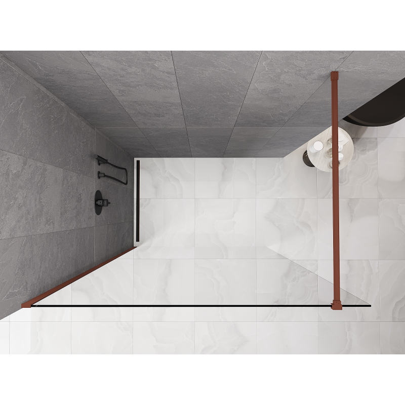 Mexen Kioto ścianka prysznicowa Walk-in 100 x 200 cm, transparent 8 mm, terra - 800-100-101-43-00