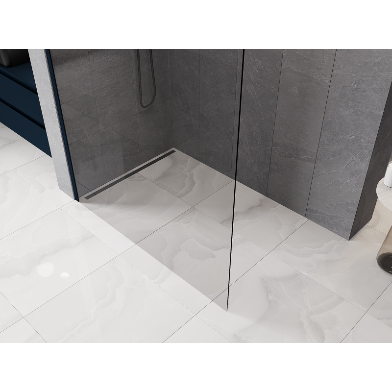 Mexen Kioto ścianka prysznicowa Walk-in 60 x 200 cm, transparent 8 mm, ciemny granat - 800-060-101-44-00
