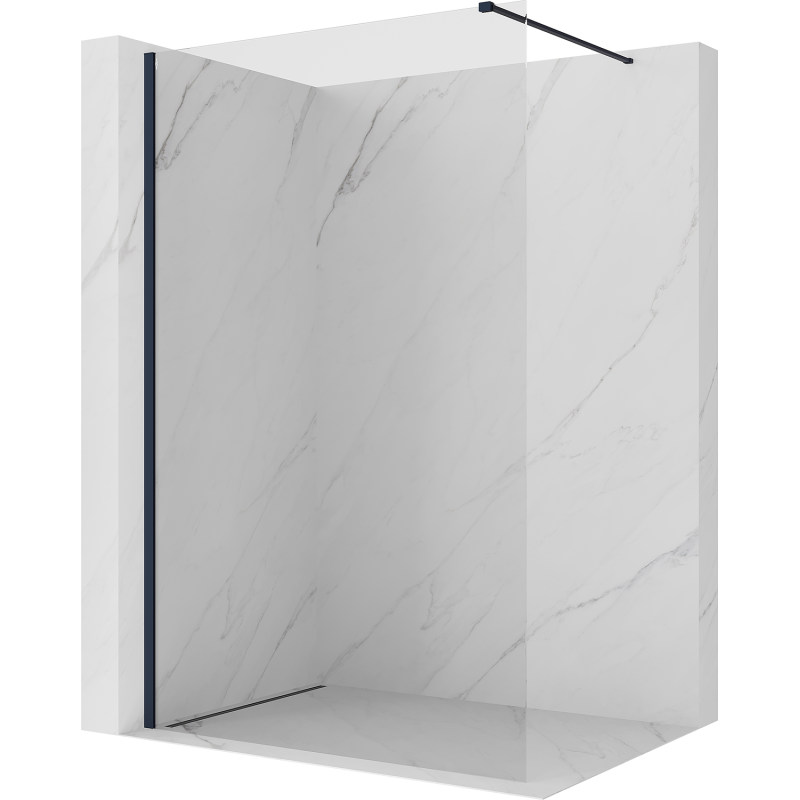 Mexen Kioto ścianka prysznicowa Walk-in 75 x 200 cm, transparent 8 mm, ciemny granat - 800-075-101-44-00