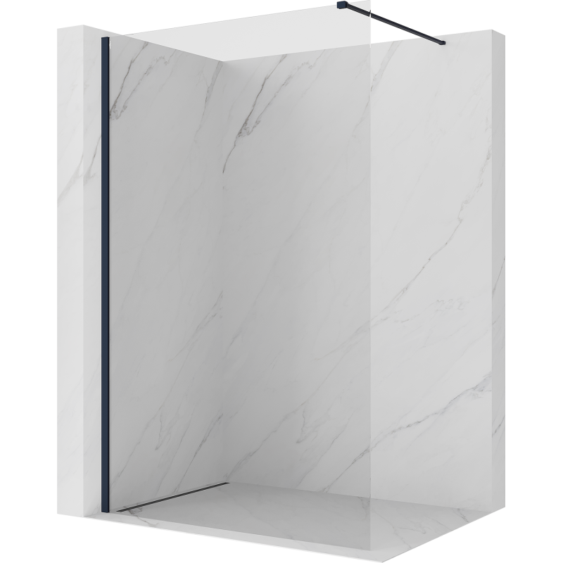 Mexen Kioto ścianka prysznicowa Walk-in 80 x 200 cm, transparent 8 mm, ciemny granat - 800-080-101-44-00