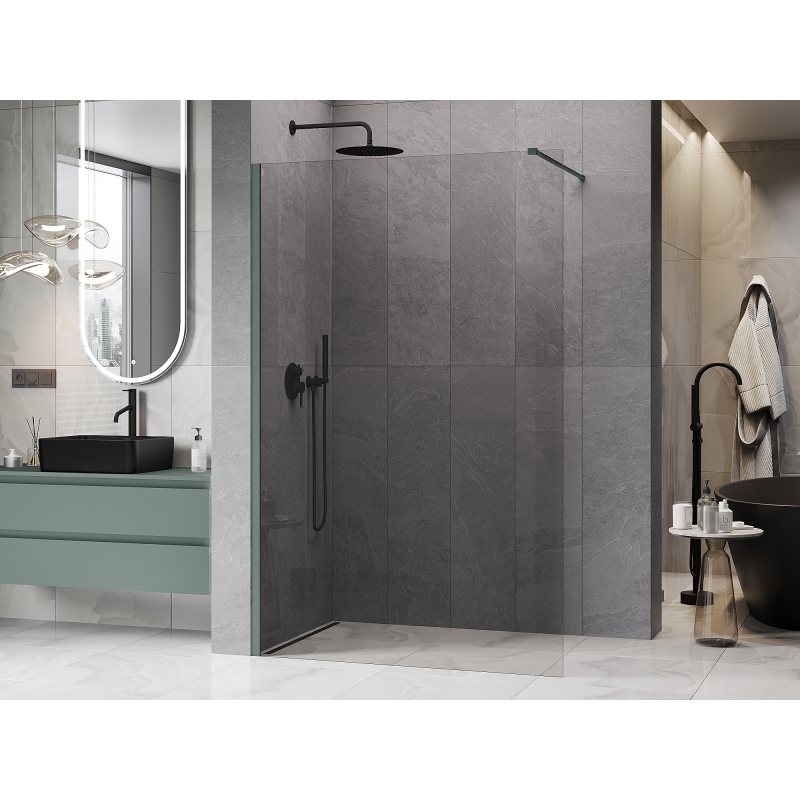 Mexen Kioto ścianka prysznicowa Walk-in 70 x 200 cm, transparent 8 mm, szałwiowy - 800-070-101-45-00