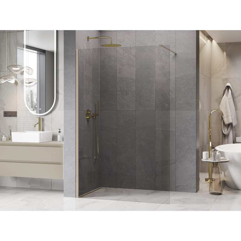 Mexen Kioto ścianka prysznicowa Walk-in 105 x 200 cm, transparent 8 mm, sand - 800-105-101-46-00
