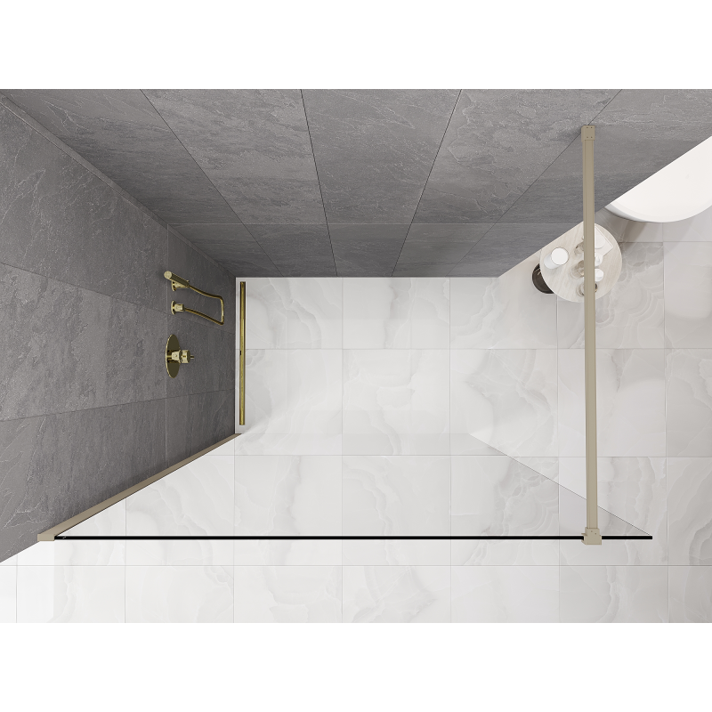 Mexen Kioto ścianka prysznicowa Walk-in 150 x 200 cm, transparent 8 mm, sand - 800-150-101-46-00
