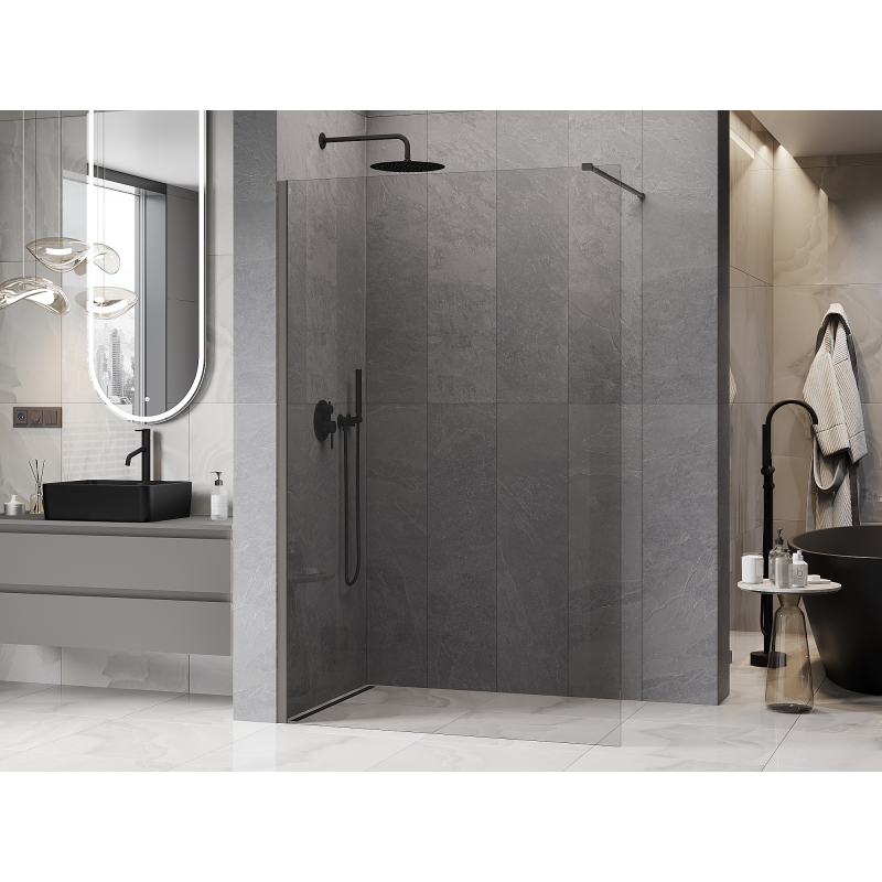 Mexen Kioto ścianka prysznicowa Walk-in 155 x 200 cm, transparent 8 mm, taupe - 800-155-101-64-00