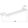 Mexen Asis doble perchero para toallas, cromo - 7017625-00