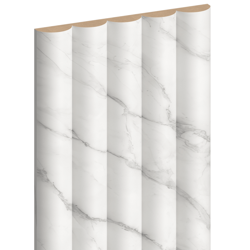Mexen Strio 02 lamele ścienne ryflowane 280 x 14,5 cm (2szt), carrara white - S120-280-02-391
