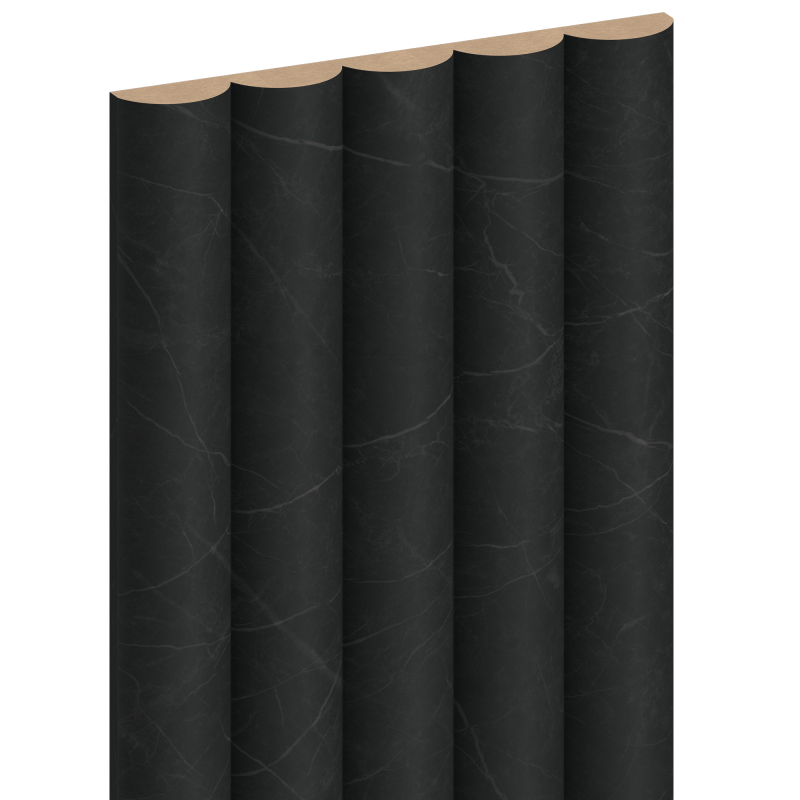 Mexen Strio 02 lamele ścienne ryflowane 280 x 14,5 cm (2szt), nero marquina - S120-280-02-392
