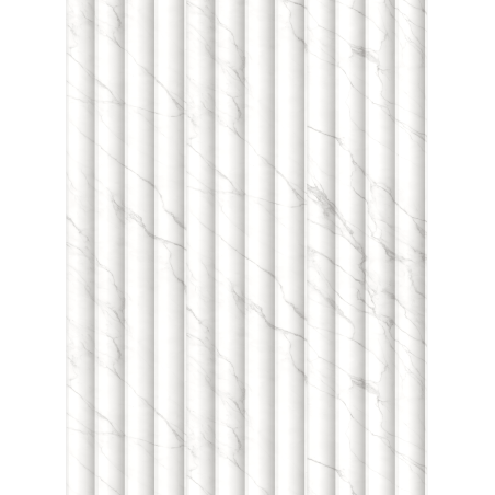 Mexen Strio 01 lamele ścienne ryflowane 280 x 14,5 cm (2szt), carrara white - S120-280-01-390