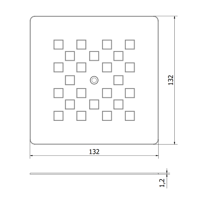 Mexen Stone+ afdekking voor douchebak, inox - 44910001