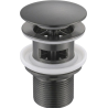 Mexen ronde klik-klak stop met overloop, geborsteld gun grijs - 79920-66