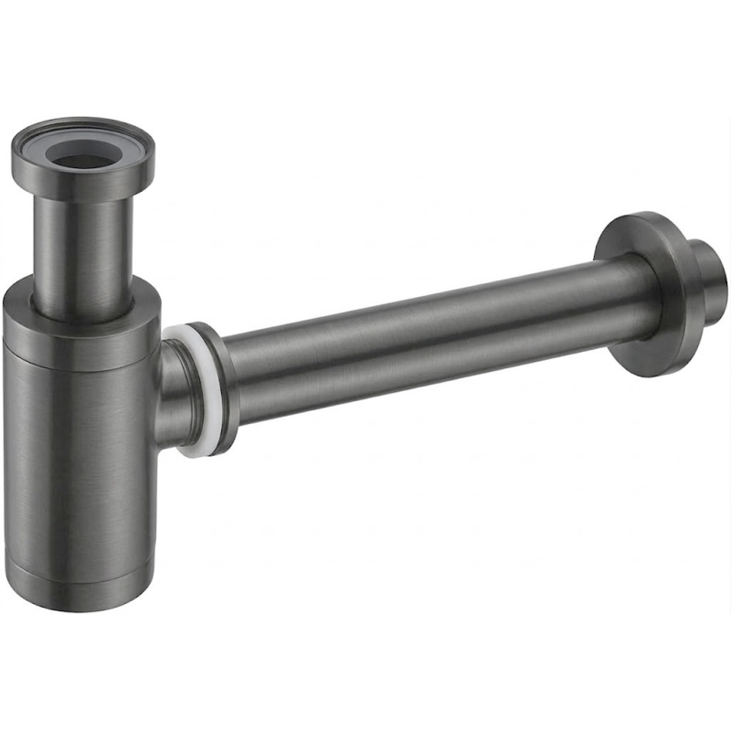 Mexen semi-sifone lavabo rotondo, gun gray spazzolato - 79950-66