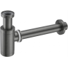 Mexen semi-sifone lavabo rotondo, gun gray spazzolato - 79950-66