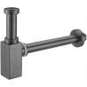 Mexen square washbasin semi-siphon, brushed gun gray - 79960-66