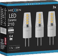 Mexen Oris 3x żarówka LED G4, 1,7W, Neutralna - 4000K, 210 lm - L115-G4-0140-02x03