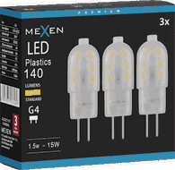 Mexen Oris 3x żarówka LED G4, 1,5W, Ciepła - 3000K, 140 lm - L115-G4-0130-03x03