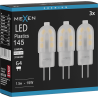 Mexen Oris 3x żarówka LED G4, 1,5W, Neutralna - 4000K, 145 lm - L115-G4-0140-03x03
