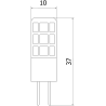 Mexen Oris 3x żarówka LED G4, 2W, Ciepła - 3000K, 250 lm - L115-G4-0230-02x03