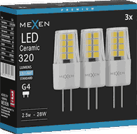 Mexen Oris 3x żarówka LED G4, 2,5W, Zimna - 6500K, 320 lm - L115-G4-0265-01x03