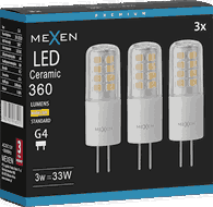 Mexen Oris 3x żarówka LED G4, 3W, Ciepła - 3000K, 360 lm - L115-G4-0330-01x03