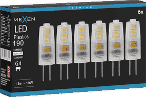 Mexen Oris 6x żarówka LED G4, 1,5W, Neutralna - 4000K, 190 lm - L115-G4-0140-01x06