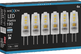 Mexen Oris 6x żarówka LED G4, 1,5W, Zimna - 6500K, 190 lm - L115-G4-0165-01x06