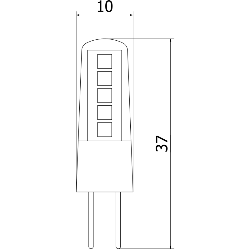 Mexen Oris 6x żarówka LED G4, 1,7W, Zimna - 6500K, 210 lm - L115-G4-0165-02x06