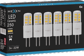 Mexen Oris 6x żarówka LED G4, 2W, Ciepła - 3000K, 250 lm - L115-G4-0230-02x06