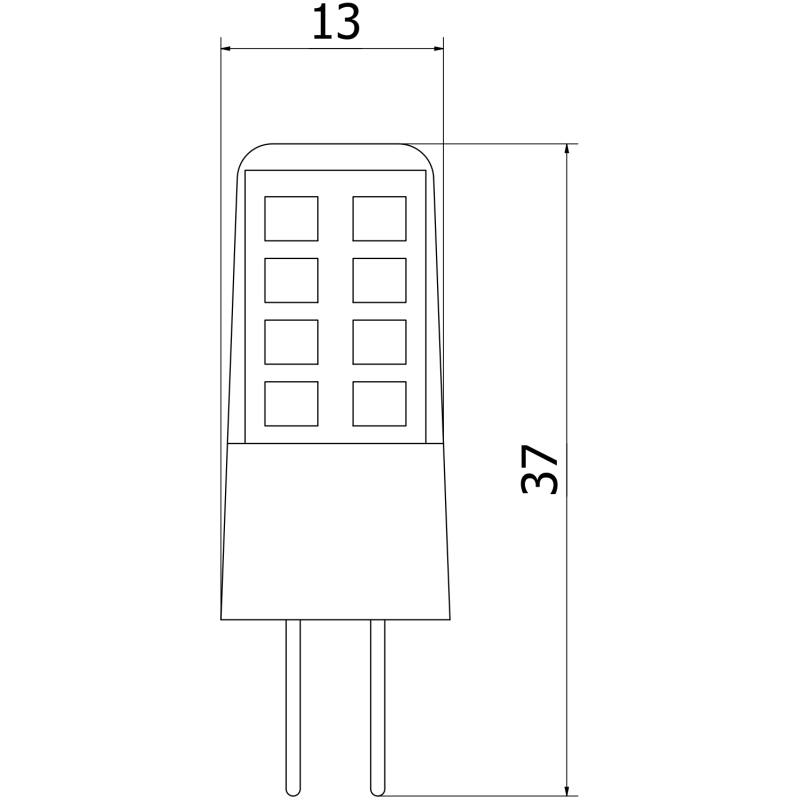 Mexen Oris 6x żarówka LED G4, 2,5W, Neutralna - 4000K, 320 lm - L115-G4-0240-01x06
