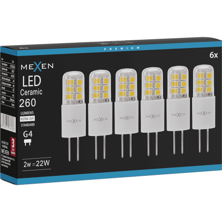Mexen Oris 6x żarówka LED G4, 2W, Neutralna - 4000K, 260 lm - L115-G4-0240-02x06