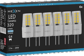 Mexen Oris 6x żarówka LED G4, 2,5W, Zimna - 6500K, 320 lm - L115-G4-0265-01x06