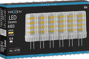 Mexen Oris 6x żarówka LED G4, 4W, Ciepła - 3000K, 480 lm - L115-G4-0430-01x06