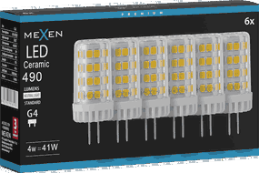 Mexen Oris 6x żarówka LED G4, 4W, Neutralna - 4000K, 490 lm - L115-G4-0440-01x06