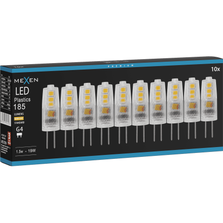 Mexen Oris 10x żarówka LED G4, 1,5W, Ciepła - 3000K, 185 lm - L115-G4-0130-01x10