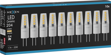 Mexen Oris 10x żarówka LED G4, 1,7W, Ciepła - 3000K, 204 lm - L115-G4-0130-02x10