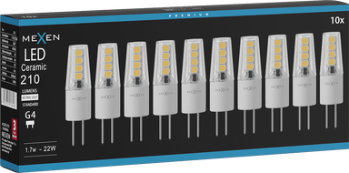 Mexen Oris 10x żarówka LED G4, 1,7W, Neutralna - 4000K, 210 lm - L115-G4-0140-02x10
