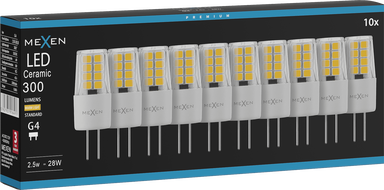 Mexen Oris 10x żarówka LED G4, 2,5W, Ciepła - 3000K, 300 lm - L115-G4-0230-01x10