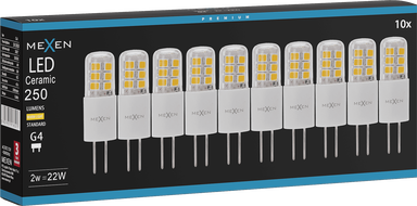 Mexen Oris 10x żarówka LED G4, 2W, Ciepła - 3000K, 250 lm - L115-G4-0230-02x10