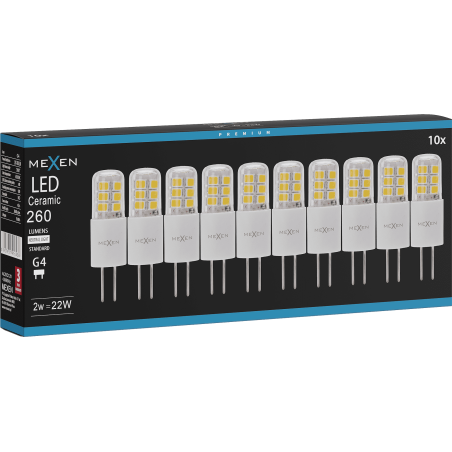 Mexen Oris 10x żarówka LED G4, 2W, Neutralna - 4000K, 260 lm - L115-G4-0240-02x10