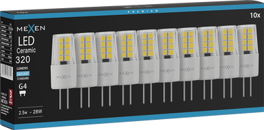 Mexen Oris 10x żarówka LED G4, 2,5W, Zimna - 6500K, 320 lm - L115-G4-0265-01x10